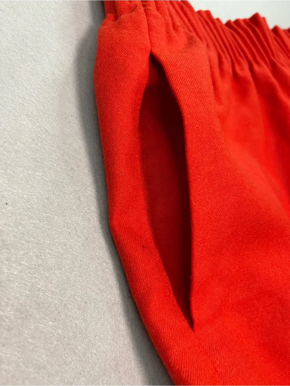 J. Crew Ruched Waist Neon Red Mini Sz 8 Skirt with pockets